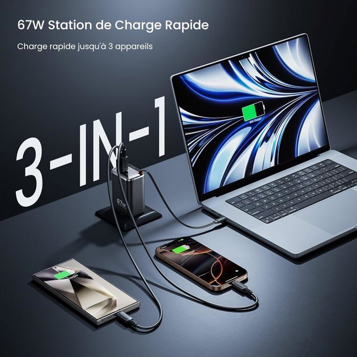 Batterie Solaire De Poche 3000mAh – Chargeur Type-C Avec Lampe LED, Porte-clés – Pour Téléphone, Montre Sans Fil