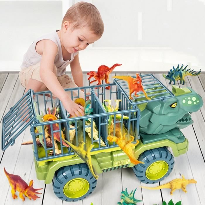 DINORUN Dinosaure Jouet Camion de Transporteur Jouet avec Lumière et Son,  Mini Figurine Dinosaure et Voiture Dinosaure pour Enfant 3 4 5 Ans :  : Jeux et Jouets