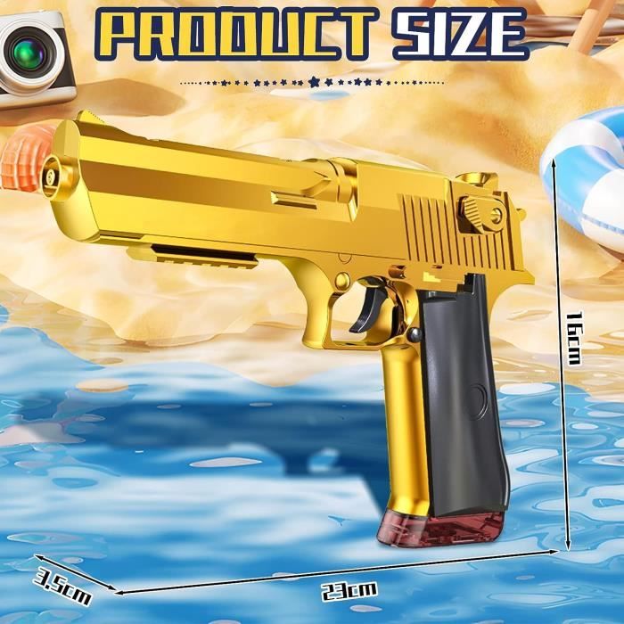 Pistolet à Eau Électrique Haute Capacité – Puissant Jet 10m, Recharge USB, Idéal Piscine/Plage, Bleu – Enfants & Adultes