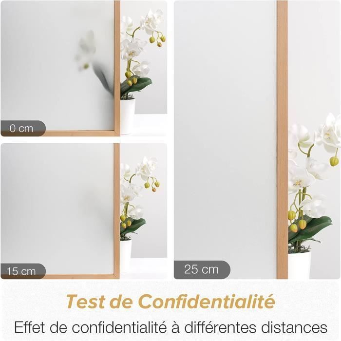 Qualsen Film Fenetre Anti Regard 3D Opaque Film Occultant Fenêtre Film