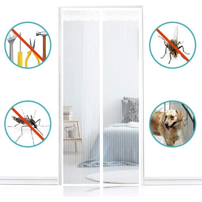 Moustiquaire Porte Fenetre AimantéE 160x230cm Blanc