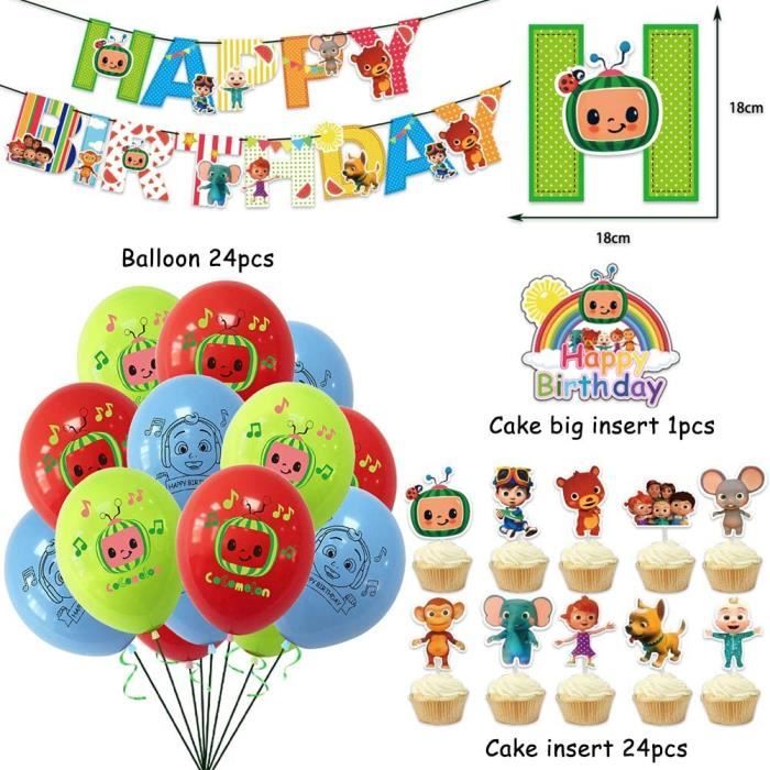 Kit De Fête D'anniversaire CoComelon - Complet Pour 16 Invités, âge 3 Ans Et +