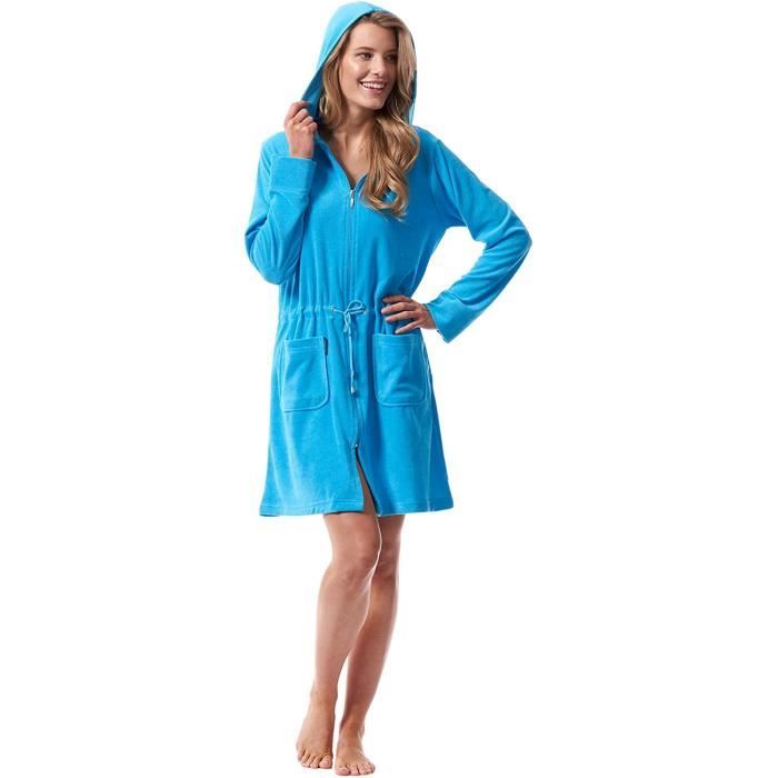 Peignoir éponge 2025 zippé femme