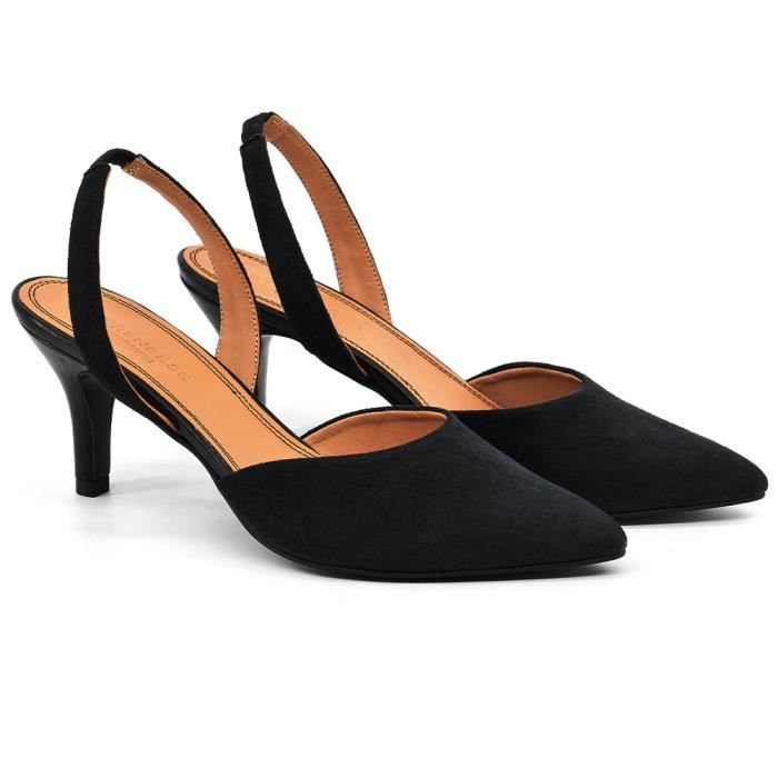 Escarpins femme en cuir velours noir Marque Mod le Hauteur