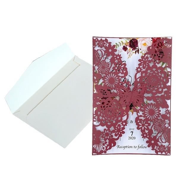Lot De 8 Cartes D'invitation Papillon Amscan - Avec Enveloppes - Multicolore - Pour Anniversaire Enfant