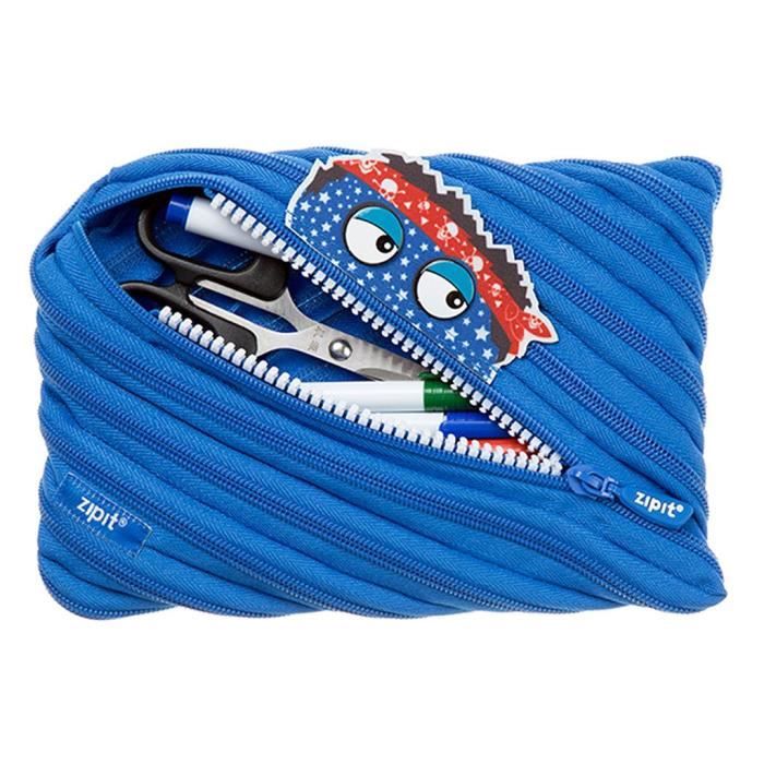 ZIPIT Talking Monstar Jumbo Astuccio Parlante Con App Interattiva - Lunga Cerniera, 100% Poliestere, Lavabile, Blu - 3