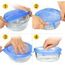 Hyakoz 6 Pièces Couvercles Silicone Alimentaire Bleu Extensibles Réutilisables - Sans BPA, Micro-ondes Et Four