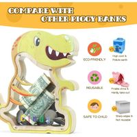 Tirelire Dinosaure En Bois Transparente Pour Enfants - Triceratops Personnalisable, Éducative Et Décorative