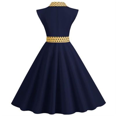 Robe Vintage Retro Annees 1950 50 60 Style Casual Habillee Cyan Clair Femmes Cyan clair Cdiscount Pret a Porter