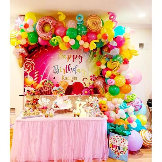 Décoration Fête Anniverssaire Fille avec Ballon en Forme de Bonbons Glace  Gâteau Guirlande Ballon Dessert pour Anniversaire Fille - Cdiscount Maison