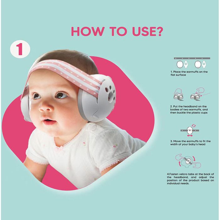 Casque Réglable 3 à 48 Mois Casque Anti-bruit Bébé 2 En 1 – Réglable, Confortable, Pour Nouveau-nés Jusqu'à 4 Ans – Idéal Sommeil, Voyages & événements