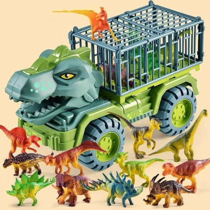 DINORUN Dinosaure Jouet Camion de Transporteur Jouet avec Lumière et Son,  Mini Figurine Dinosaure et Voiture Dinosaure pour Enfant 3 4 5 Ans :  : Jeux et Jouets