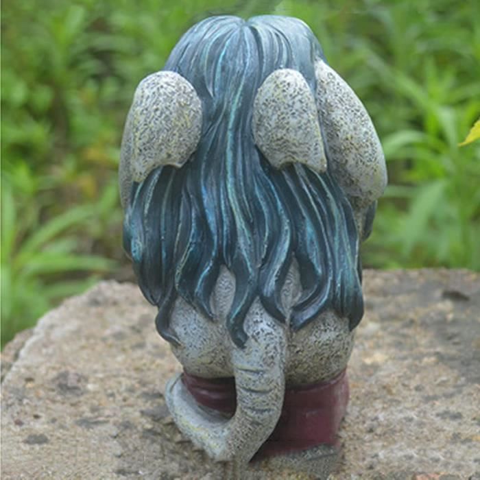 Statue Nain De Jardin Avec Chaise à Bascule - Résine Imperméable - Déco Extérieur/Intérieur - Cadeau Original