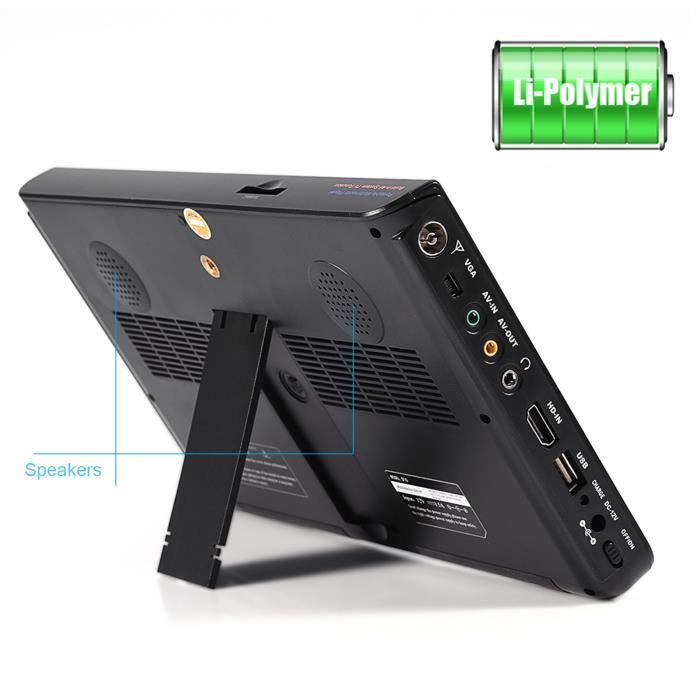 TV Portable Numérique ISDB 10 Pouces - Écran LED 1024x600 Avec Ventouse Voiture - Batterie 1800mAh - Pour Camping Et Extérieur
