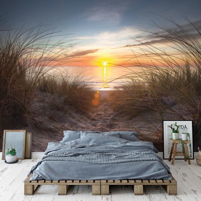 Papier Peint Panoramique XXL Murando Plage Mer Paysage Tropical 300x210 Cm – Décoration Murale Intissée Immersive HD