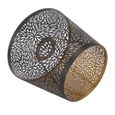 Mxzzand abat-jour tambour Abat-jour en métal E26 E27 arbre forestier ajouré en fer décoratif avec motif doré intérieur deco vendu-3