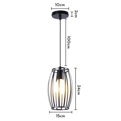 Suspension Lumineuse IDEGU Spirale Cascade - Design Vintage - Métal Noir - E27 (ampoule Non Incluse)