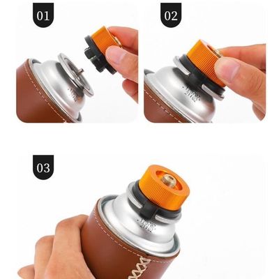 Lot De 3 Adaptateurs De Bouteille De Gaz XLKJ – Pour Réchaud De Camping – Conversion Cartouche Plate Vers Longue – Alu, Cuivre, Nylon