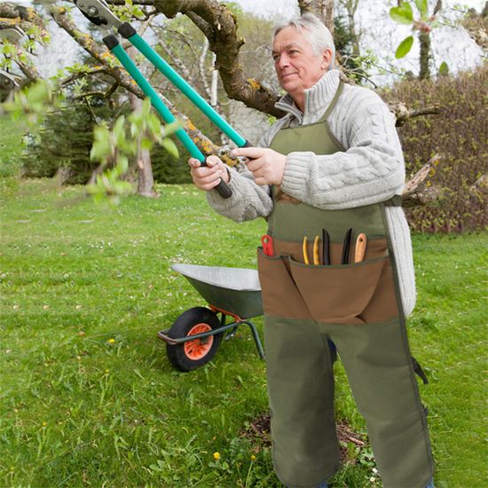 Cyrank Tablier De Charpentier De Protection des Jambes, Tablier De Jardinage Avec Poches, Tabliers Imperméables à Col Réglable, Très Résistant Dans la Cuisine, le Jardinage En Plein Air
