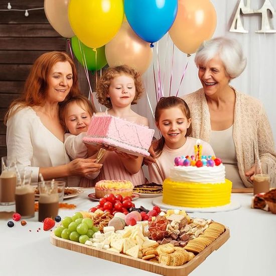 Planche à Charcuterie Portable En Bambou Avec Couvercle Transparent Et Poignée, Boîte à Snacks PLATEAU A FROMAGE - Maison