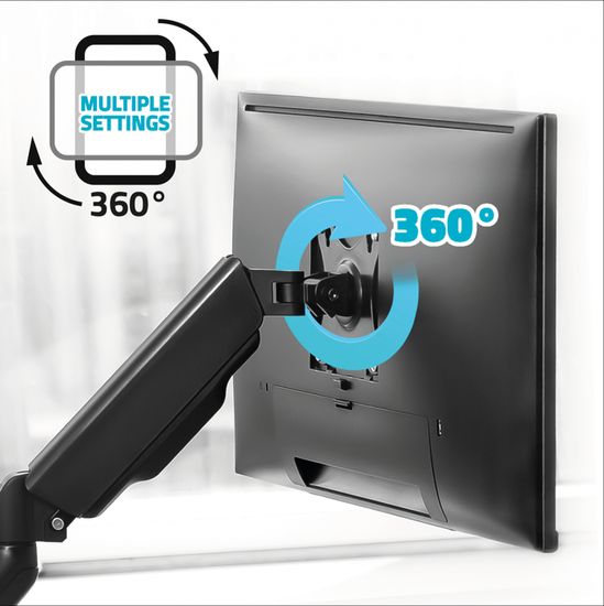 Bras Articulé Pour écran PC ErGear - Aluminium, Support 2-8 Kg, Rotation 360°, VESA 75/100 Mm - Pour Moniteur 13 à 32 Pouces
