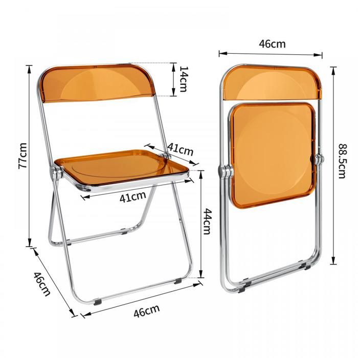 ERROLVES Chaise Pliante En Acrylique Avec Dossier, Confortable Pour S