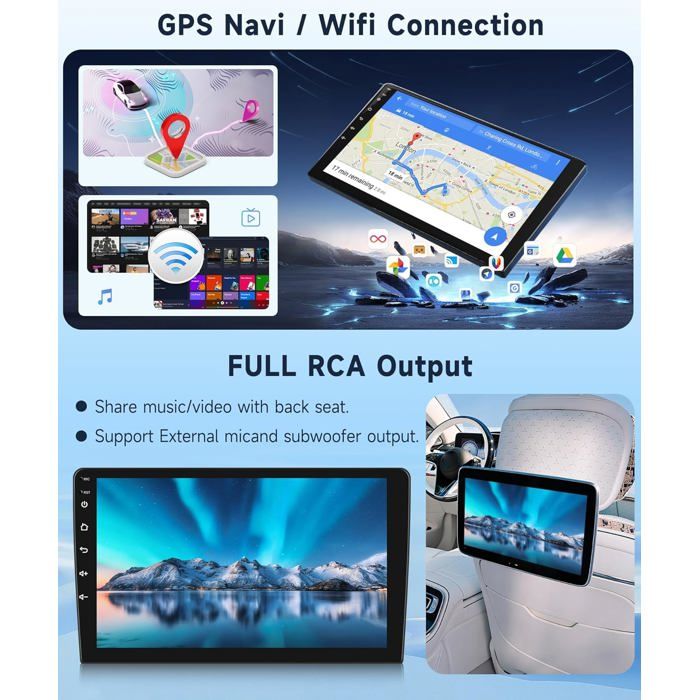 Autoradio Podofo 9 Pouces Android 13 Peugeot 207 2006-2015 - CarPlay Sans Fil, Android Auto, GPS, Caméra Recul