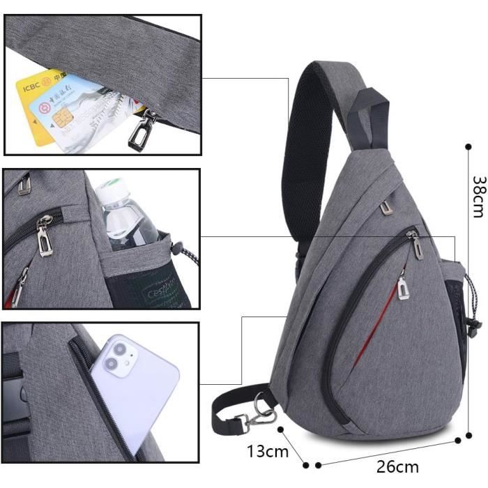 Mon Sac Antivol Sac Bandoulière Antivol Sopxpvp - Nylon Imperméable - Multi- poches - Rouge - Taille Unique Accessoire Anti-vol