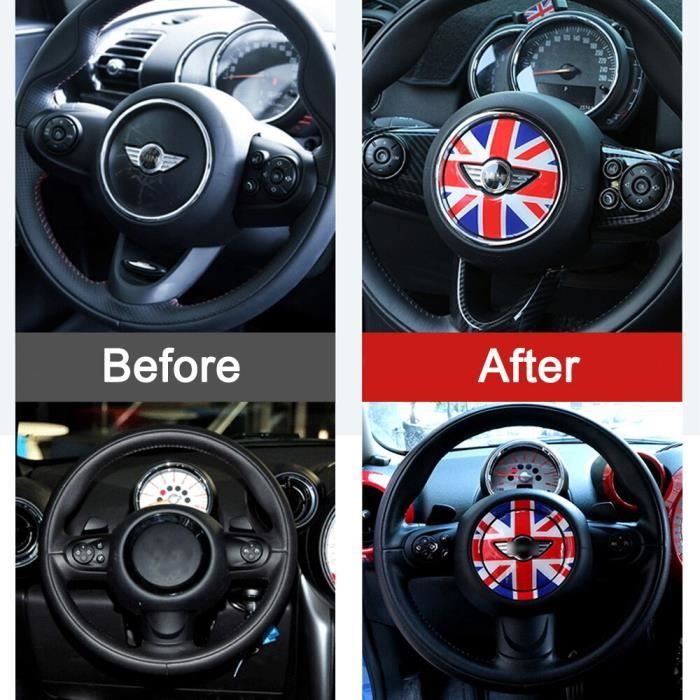 Décoration Véhicule,Centre de volant de voiture, autocollant 3D dédié, pour  Mini Cooper, R55, R56, R60 - Type For R55 R56 R60 R61 #C