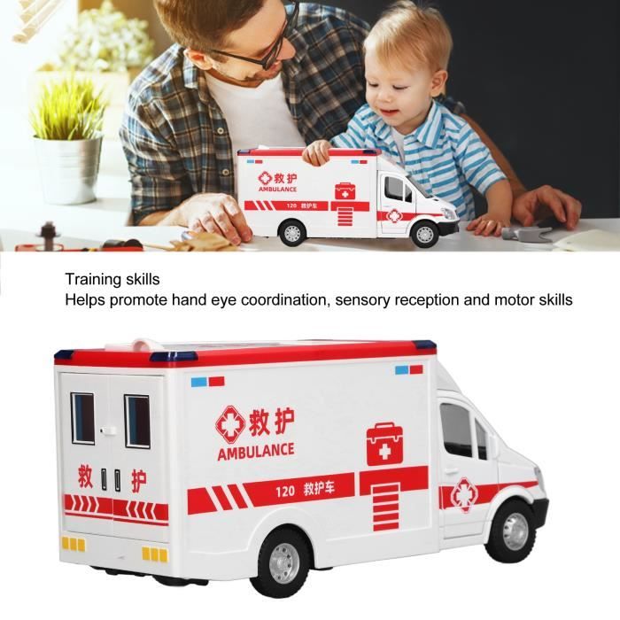 Hililand Voiture jouet ambulance Ambulance jouet voiture alliage haute  Simulation Friction alimenté roues véhicule d'urgence jouet - Cdiscount