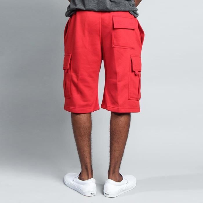 Taille élastique Cordon MakingDa Short Cargo Homme Coton - Taille Élastique Avec Cordon - Poches Utilitaires - Parfait Randonnée Et Sport Pantalon Court Utilitaire