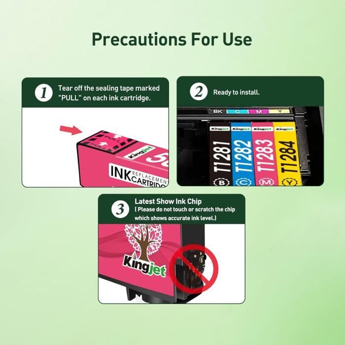 Lot De 5 Cartouches D'encre Compatibles Epson - Références T1281 à T1285 - Multicouleur