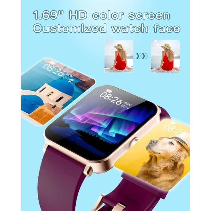 Montre Connecte Femme Appel Bluetooth Lecteur De Musique Montre Sport  Smartwatch Pour Android Ios Podometre Cardiofrequencemetre Oxymetre Montre  Telep