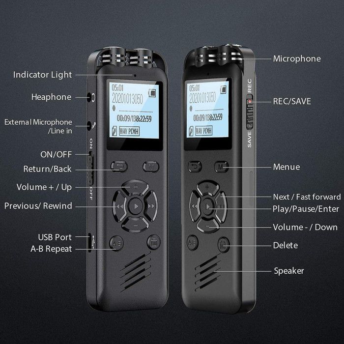 EVP Enregistreur vocal numérique 8 Go Enregistreur vocal pour