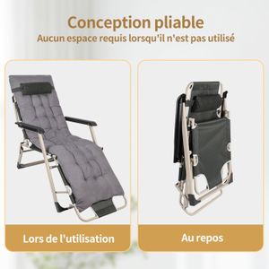 Chaise Longue Jardin Pliable XXL KESSER 200 Kg – Zero Gravity, Rembourrage Ergonomique, Porte-Gobelet, Tissu Teslin Respirant