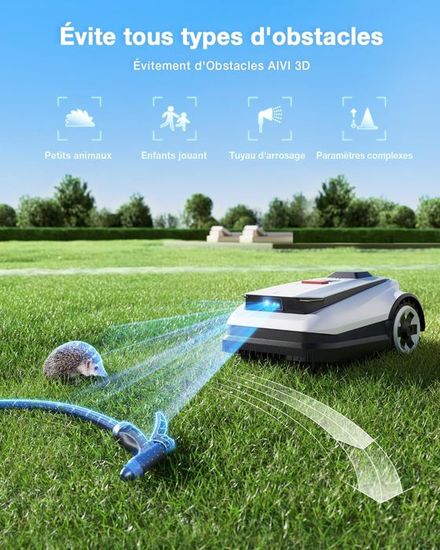 Robot Tondeuse ECOVACS Goat A1600 | Navigation RTK+LiDAR - 1600m² - Pente 50% - Charge Rapide