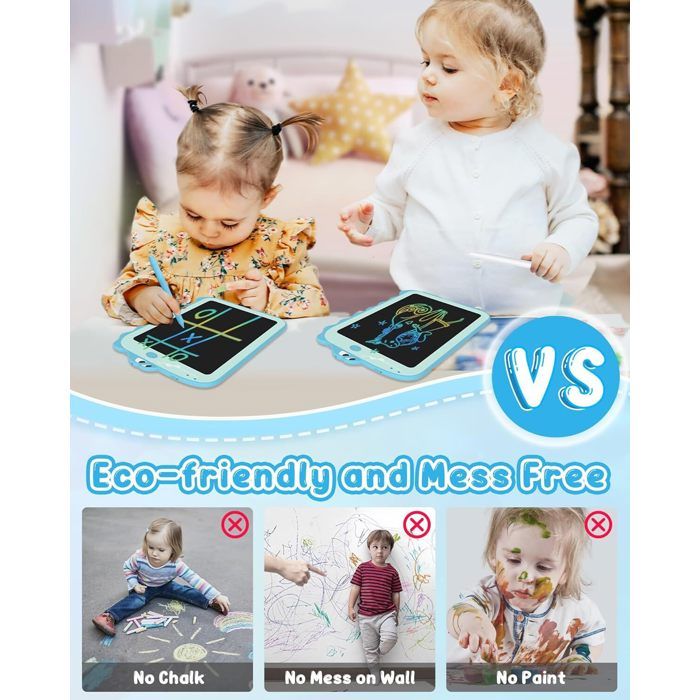 Lot De 4 Ardoises Magiques LCD Pour Enfants - Écran Sans Lumière Bleue, écologique, Ultra Léger | Cadeau Parfait Pour Dessin, écriture, Voyages - 6