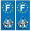 2 Stickers autocollants plaque dimmatriculation OM