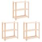 Etageres De Rangement Pour Garage Etagere D Atelier Bibliotheque A 3 Niveaux 3 Pcs 80x38x90 Cm Pin 150 Kg Achat
