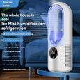 Mini refroidisseur d'air,humidification,USB,silencieux,minuterie,ventilateur de climatisation,veilleuse Led,6 vitesses de vent-Blanc