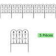 COSTWAY Clôtures de Jardin Décoratives Extérieurs 5 Pcs en Métal 60x80CM Barrière de Jardin Motif Paysage pour Terrasse Aménagement-0