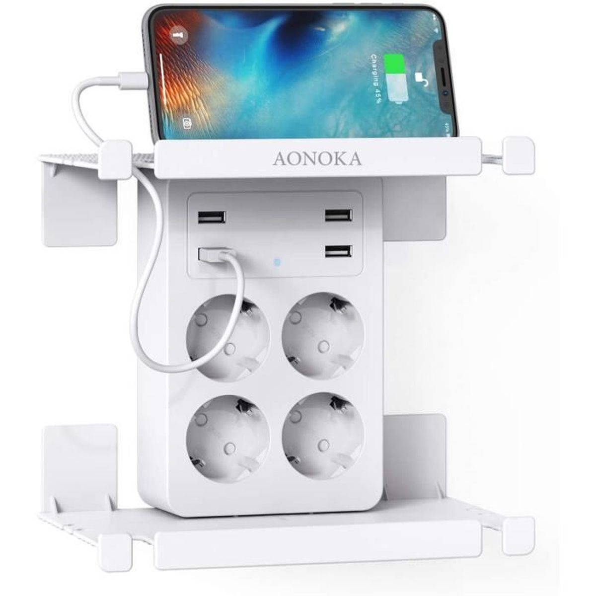 Kensou Multiprise Electrique 3 Prise 3500W//16A Multiprise Murale