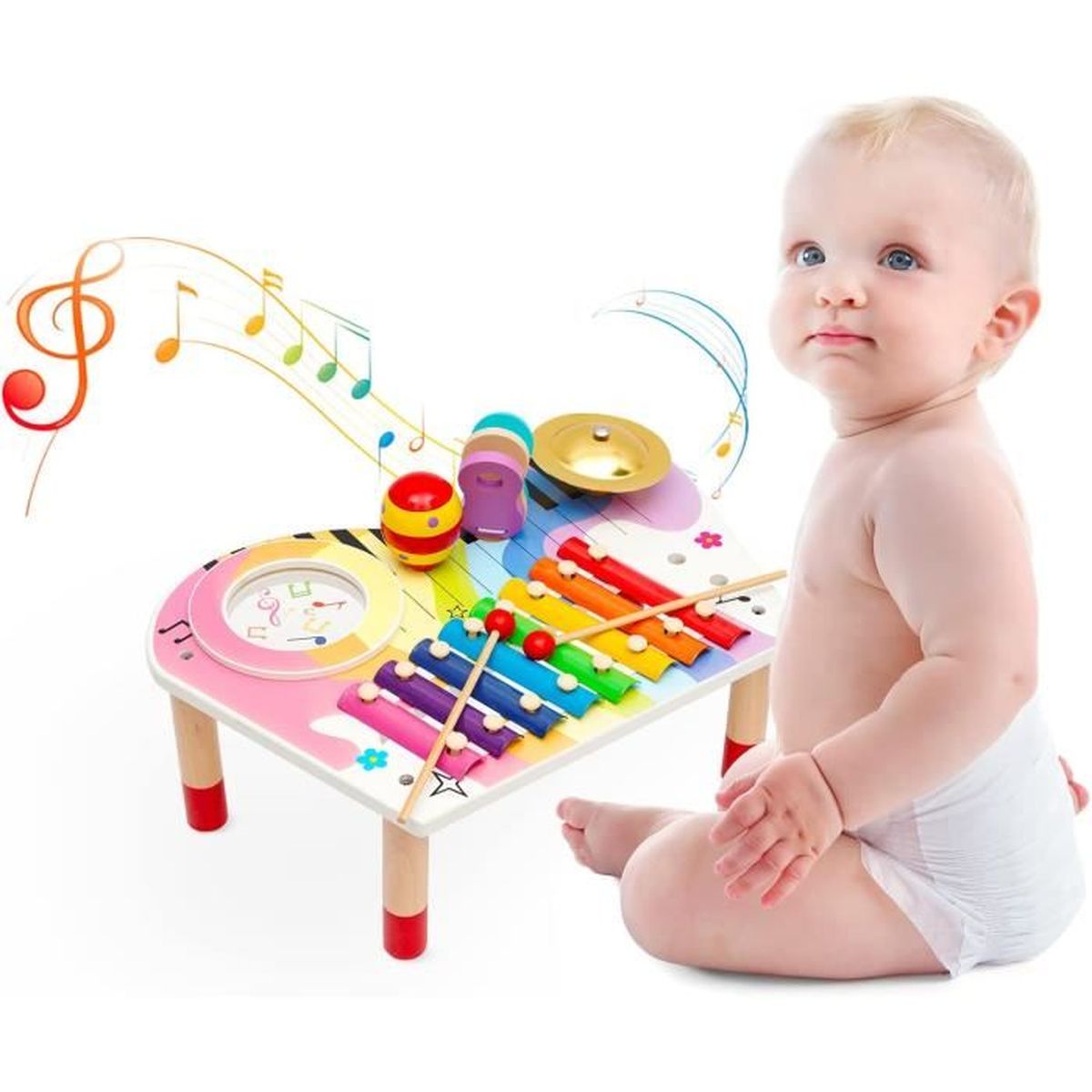 Ensemble d'instruments de musique xylophone en bois pour enfants