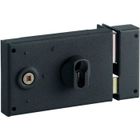 Serrure en applique Bricard monopoint Horizontale a fouillot Ouverture a cylindre ouvrant Droite 55 mm