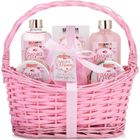 HENRY BRUBAKER BRUBAKER Cosmetics - Coffret de bain & douche - Merci Maman - Roses Vanille - 7 Pièces - Panier Vintage