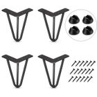 TOKIUS Pieds de table - 4 Pcs - 6" - 15cm - Pieds de meuble avec 3 tiges