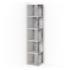 Vicco Étagère d'angle Lio, Béton/blanc, 33.3 x 162.2 cm