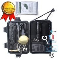 CONFO® Wilderness Survival Adventure Supplies Boîte à outils Portable Équipement d'urgence multifonctionnel Ensemble de boîte à outi