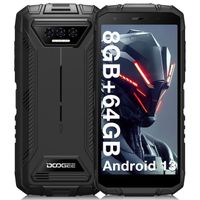 Telephone portable DOOGEE S41T Robuste Smartphone 8+64Go 5.5" 6300mAh Android 13 Carte T-Flash jusqu'à 1TB Double SIM NFC - Noir