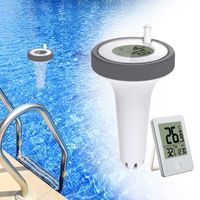 THERMOMÈTRE DE PISCINE numérique flottant sans fil- Thermomètre d'eau avec Récepteur pour piscine, étang, espace extérieur